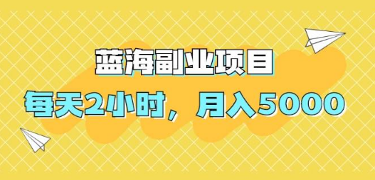 蓝海副业项目，每天2小时，月入5000，附详细操作流程