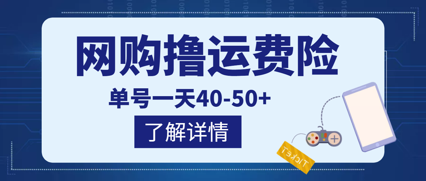 【高端精品】网购撸运费险项目，单号一天40-50+【详细教程+一对一指导】