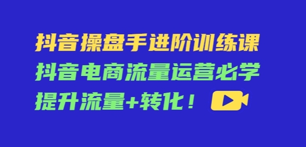 抖音操盘手进阶训练课：抖音电商流量运营必学，提升流量+转化！