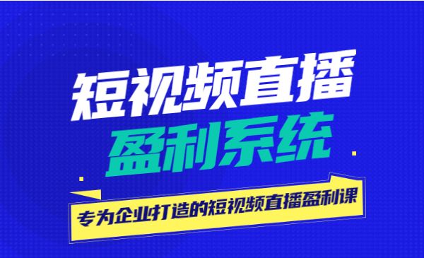 短视频直播盈利系统，专为企业打造的短视频直播盈利课